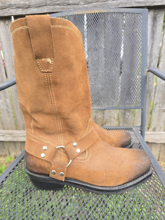 Brother Other - Brother/Sons Brown Suede Harness Slouch Boots